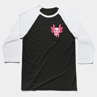 Pocket Cute Axolotl Baseball T-Shirt